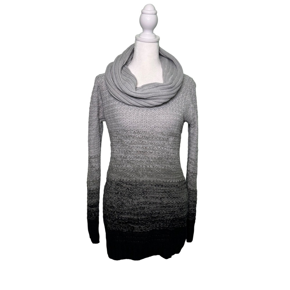 Y2K Charlotte Russe Tunic Top Turtle Neck Women's Size Medium Grey Long Sleeve